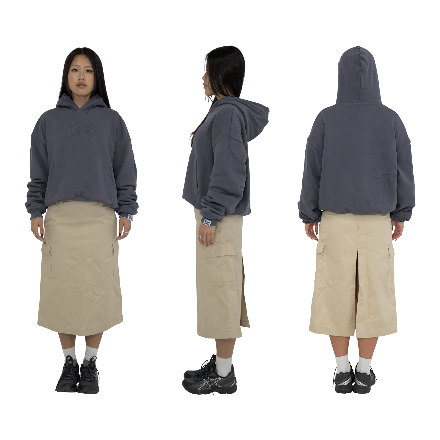 Reversible Logo Hood (Dusty Blue)