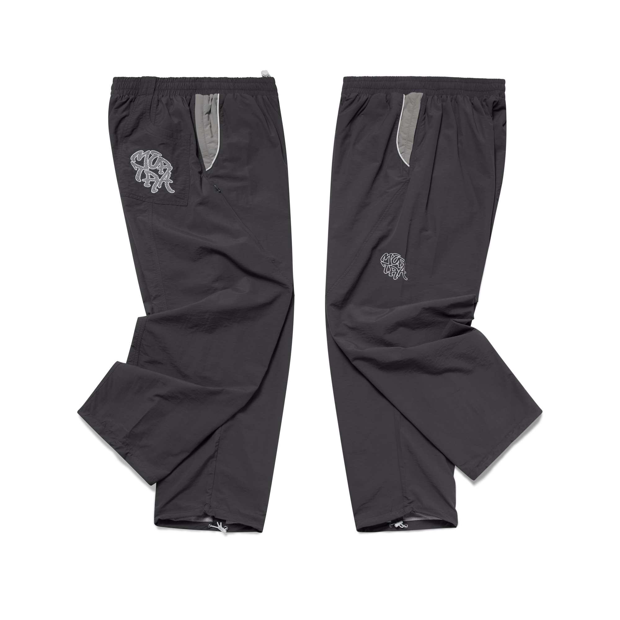 Nylon Track Pants (Grey / Grey)