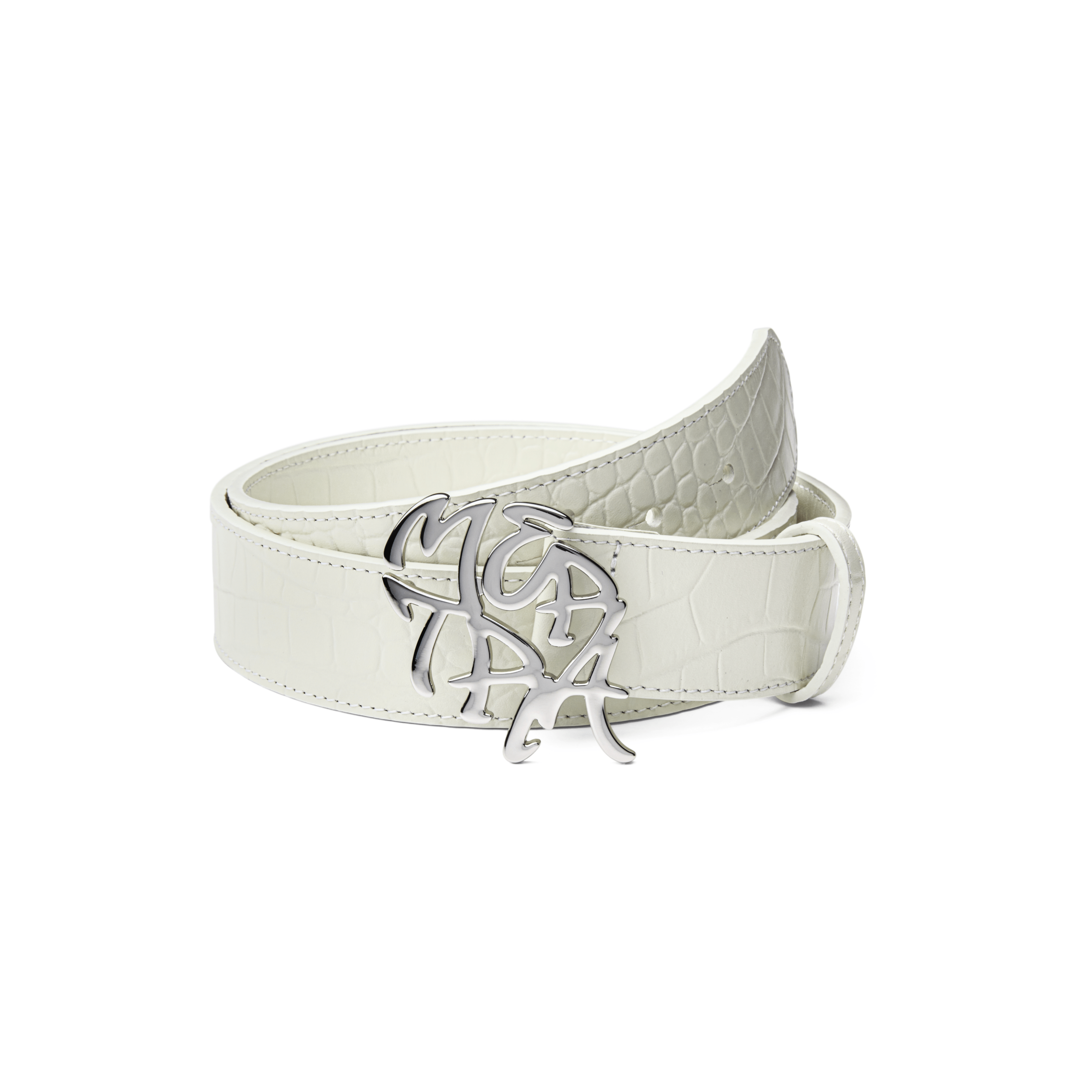 Alligator Skin Belt (White)