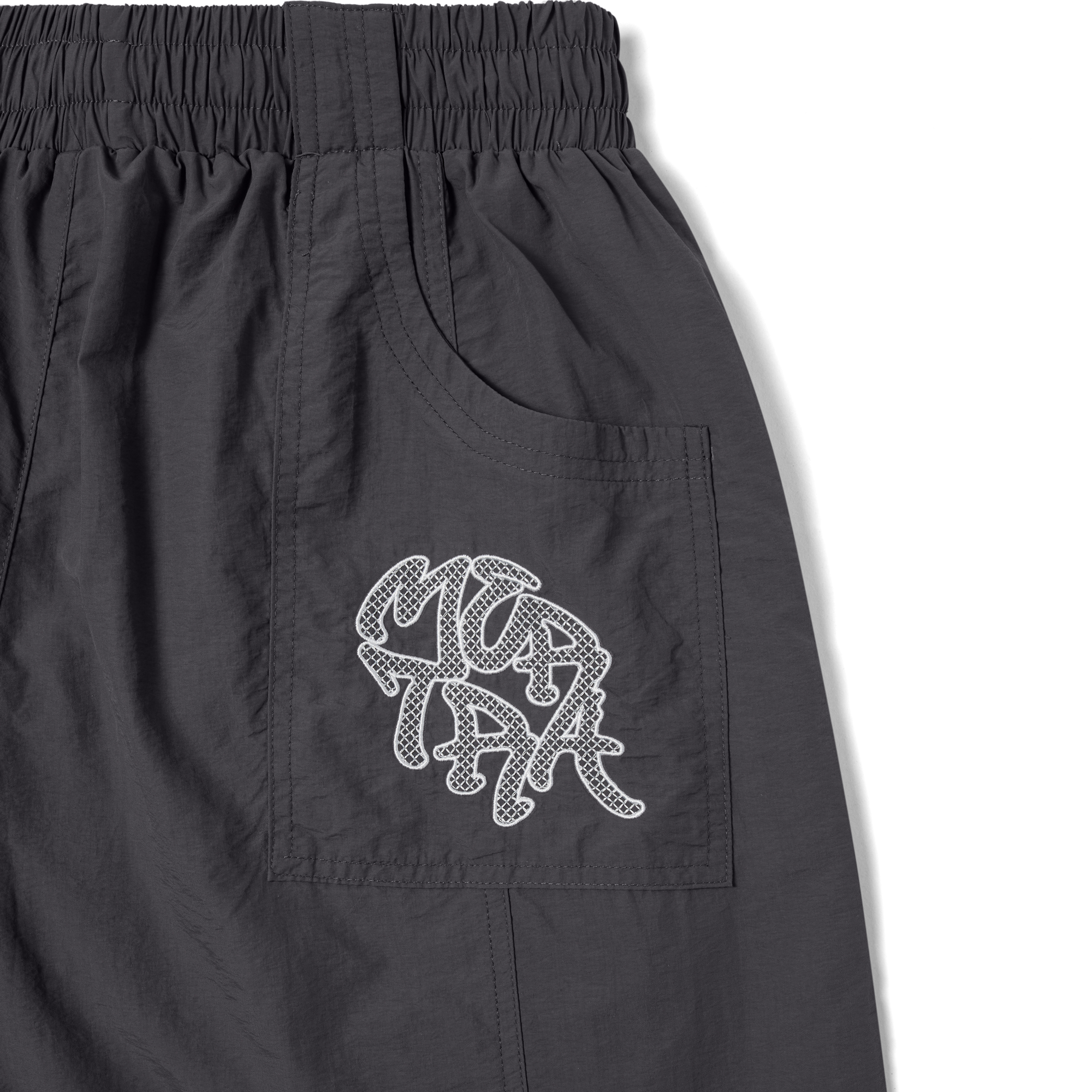 Nylon Track Pants (Grey / Grey)